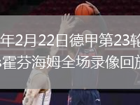 2026年2月22日德甲第23轮科隆vs霍芬海姆全场录像回放